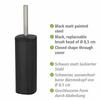 Wenko brosse wc fermée alassio, design fermé, brosse wc noire, acier, 9,3x39,2x9,3 cm, noir mat