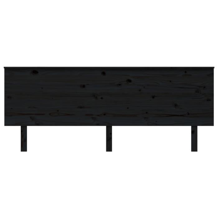 VidaXL Headboard Black 204x6x82.5 Cm Solid Pine Wood 819194