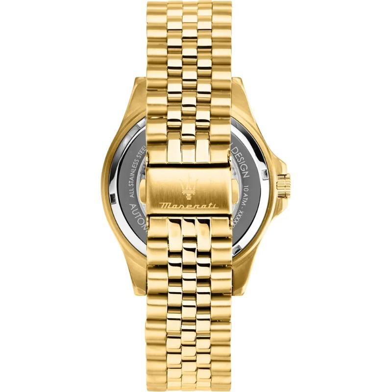 Maserati Sfida - Sonderedition Schwarz Gold Edelstahl Herren Offenes Herz Automatik R8823140012