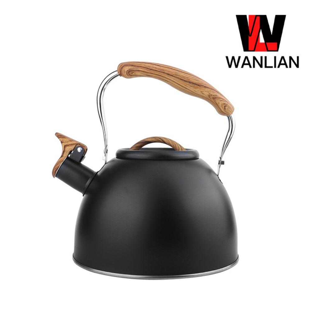 

Stainless Steel Whistle Kettle, Coffee Brewing Milk Whistle Kettle 3L Large Capacity Whistle Pot 3L black
