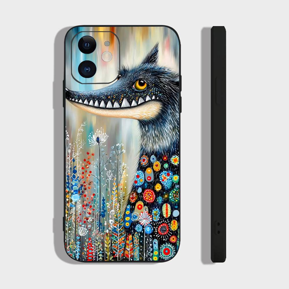 

Abstract Animal Colors Phone Case For IPhone 17 Air 16 15 14 13 Pro Max 11 12 Black Silicone Cover IPHONE 13
