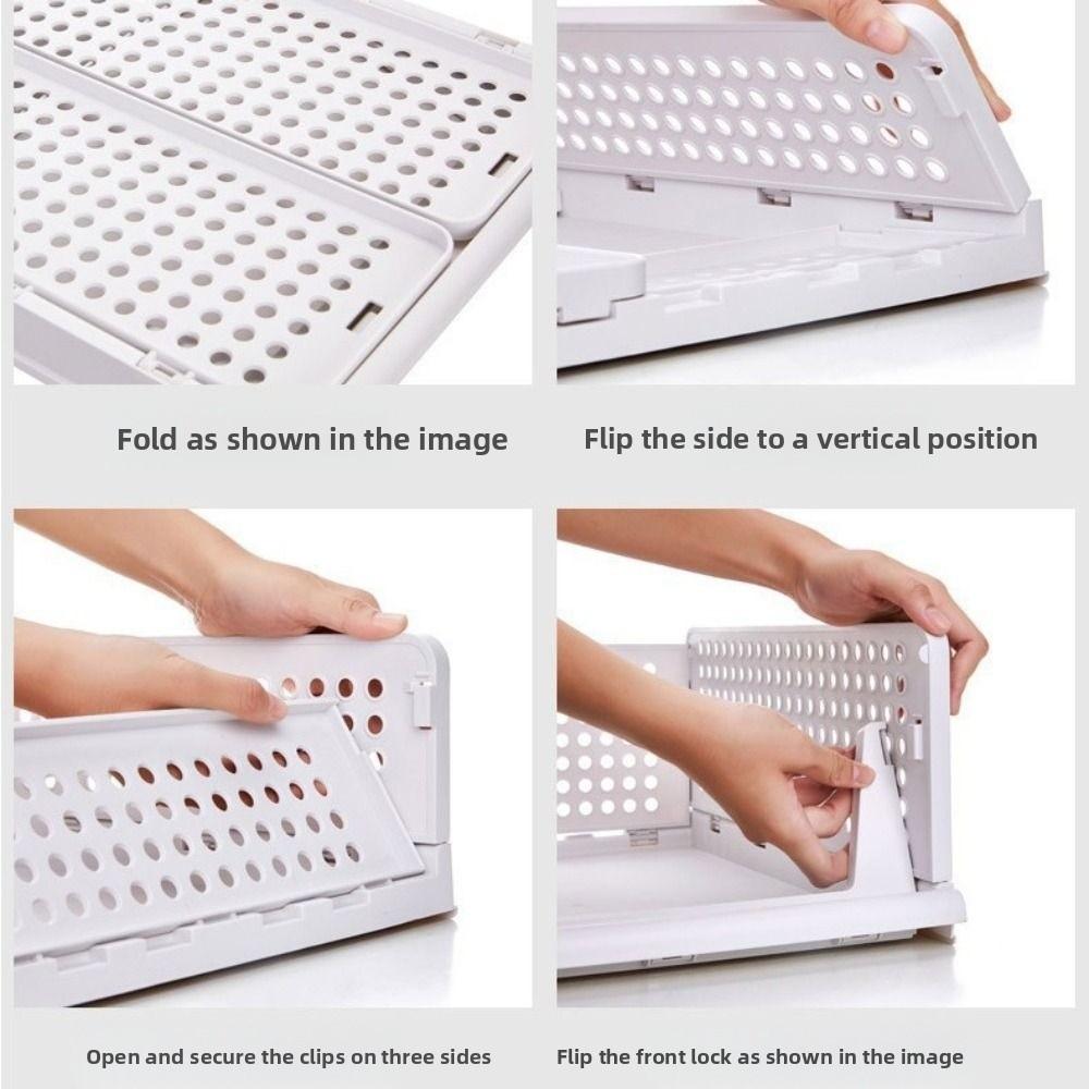 Plastic Clothes Sorting Rack Stackable Storage Baskets Saving Space Wardrobe Storage Box  Kitchen