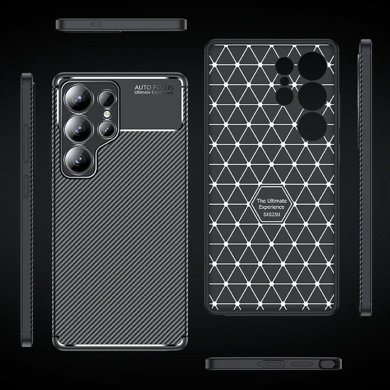 Suitable for Samsung A54 Matte Carbon Fiber Mobile Phone Protective Case Samsung A34 Beetle Anti Fall Case