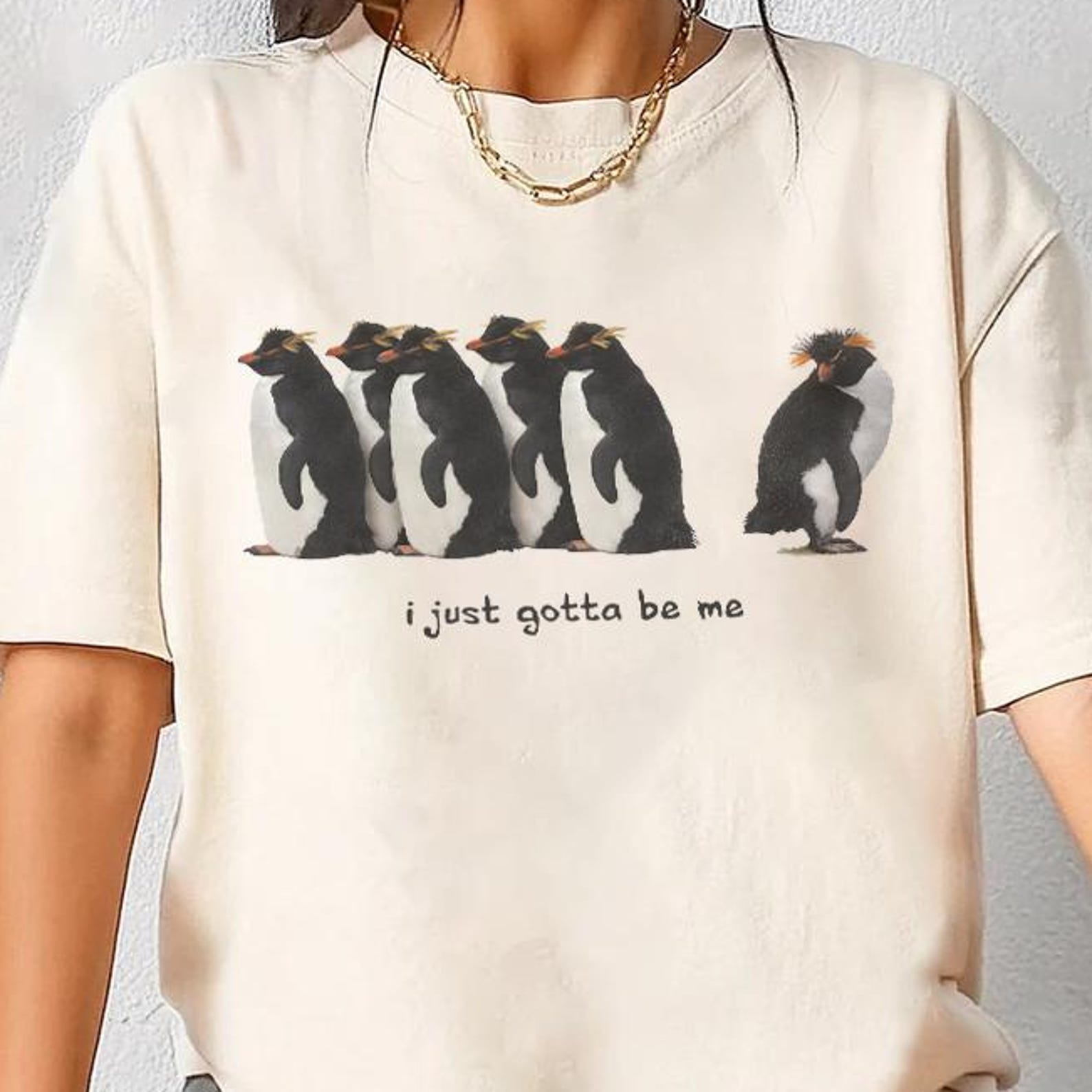 Comfort Colors I Just Gotta Be Me Penguins Shirt, Penguin But What? M