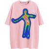Aelfric Eden Mens Oversized T Shirts Tees Distorted Portrait Print Crew Neck Cotton Tops Streetwear Casual Shirt