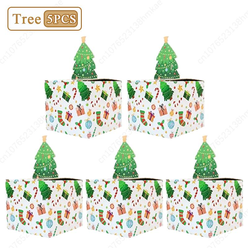 1-10PCS Christmas Gift Father Christmas Elk Christmas Tree Pattern Money Draw Surprise Box Festive Small Gifts Party Supplies