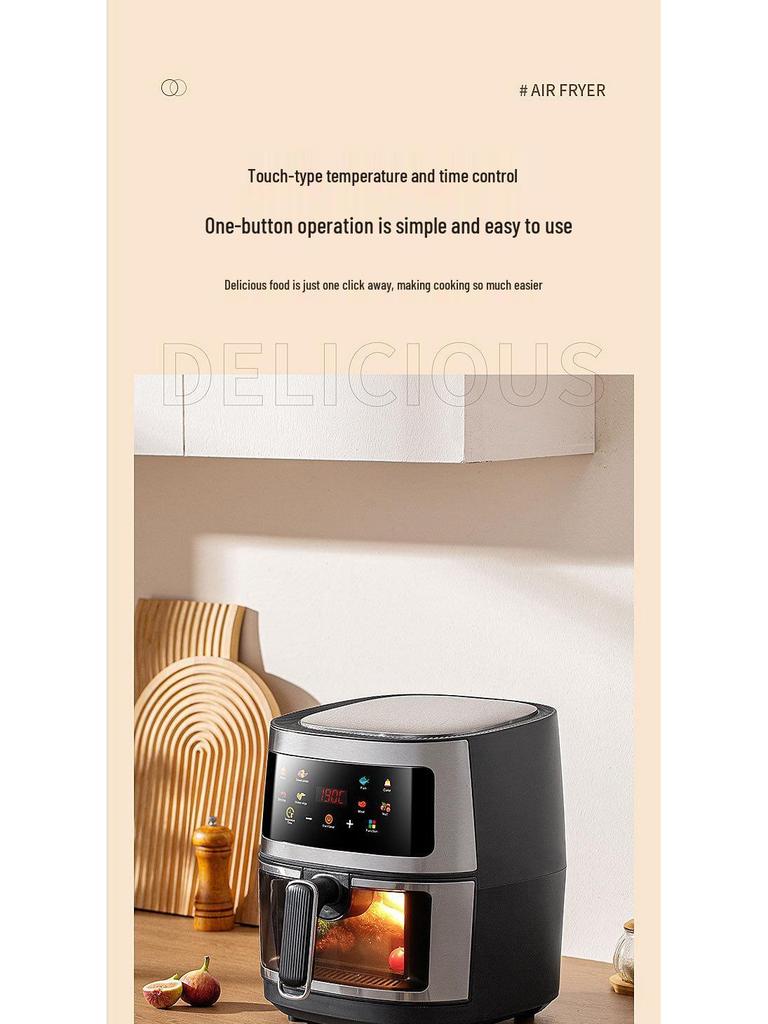 Touch Screen Air Fryer: Large Capacity, Oil-Free, Multi-Function