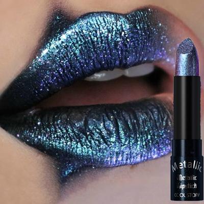 15 Colori Rossetto Metallico Glitterato Impermeabile Lunga Tenuta Diamante Perlescente Metallico Rossetto Blu Lucidalabbra Trucco Cosmetico Donna