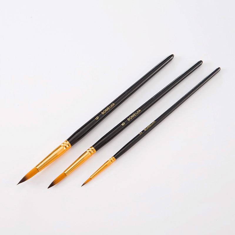 15-Piece Nylon Paintbrush Set with Black Bag for Watercolor, Oil, and Wall Painting