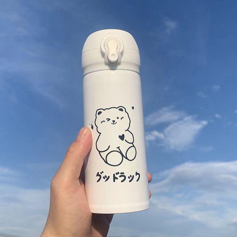 

350ML Stainless Steel Thermo Bottle Coffee Cup Water Bottles for Children s Little Bear Insulation Cup Hot and Cold Water Bottle 350ml