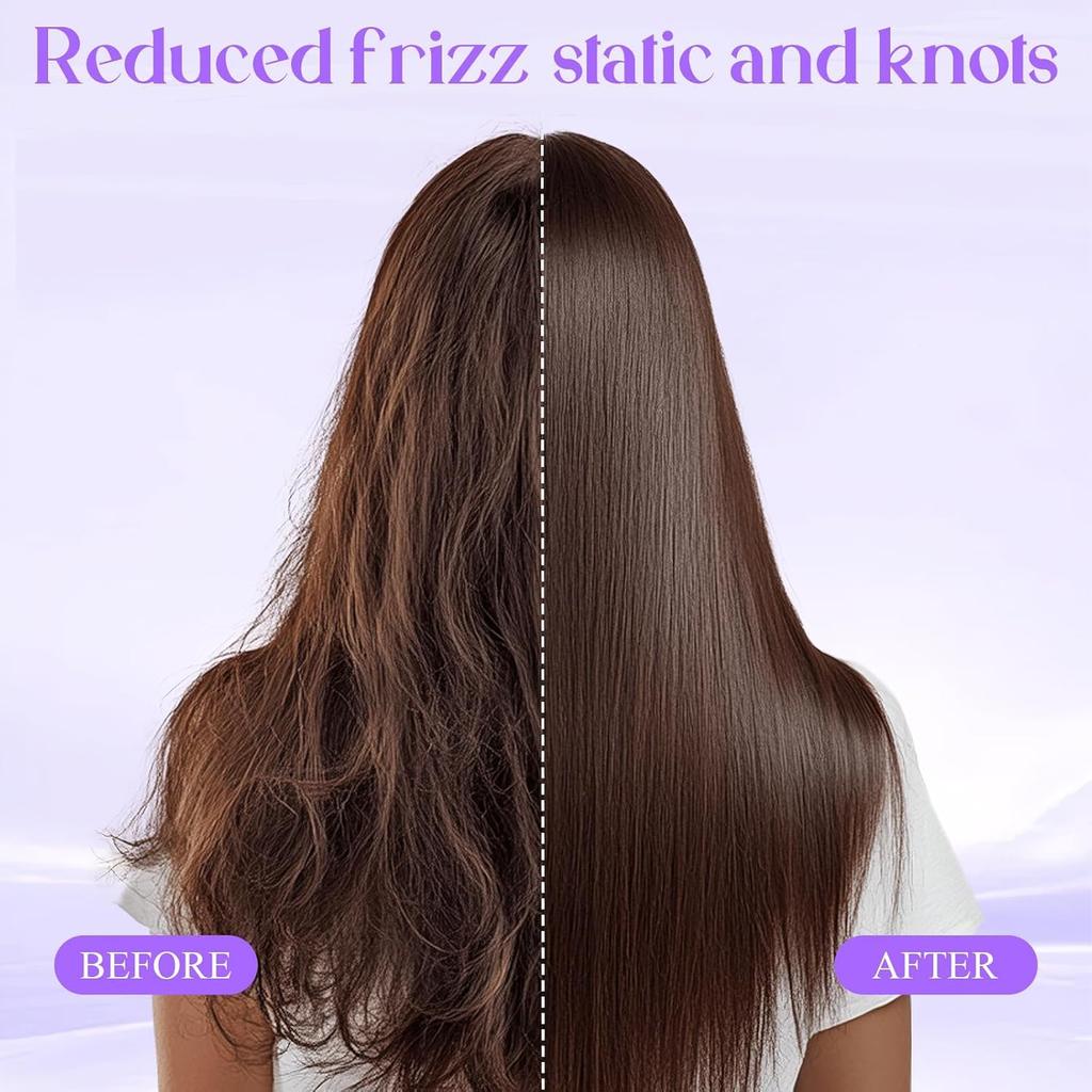 ShopiMoz Self Cleaning Hair Brush for Women & Men, Detangler Hair Comb for Wet Dry Hair, Anti Static Hairbrush, Scalp Massage Comb for Curly Thic