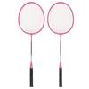 Badminton Rackets Iron Alloy Lightweight Badminton Racquets with 3 Balls for Beginners Student Training Pink