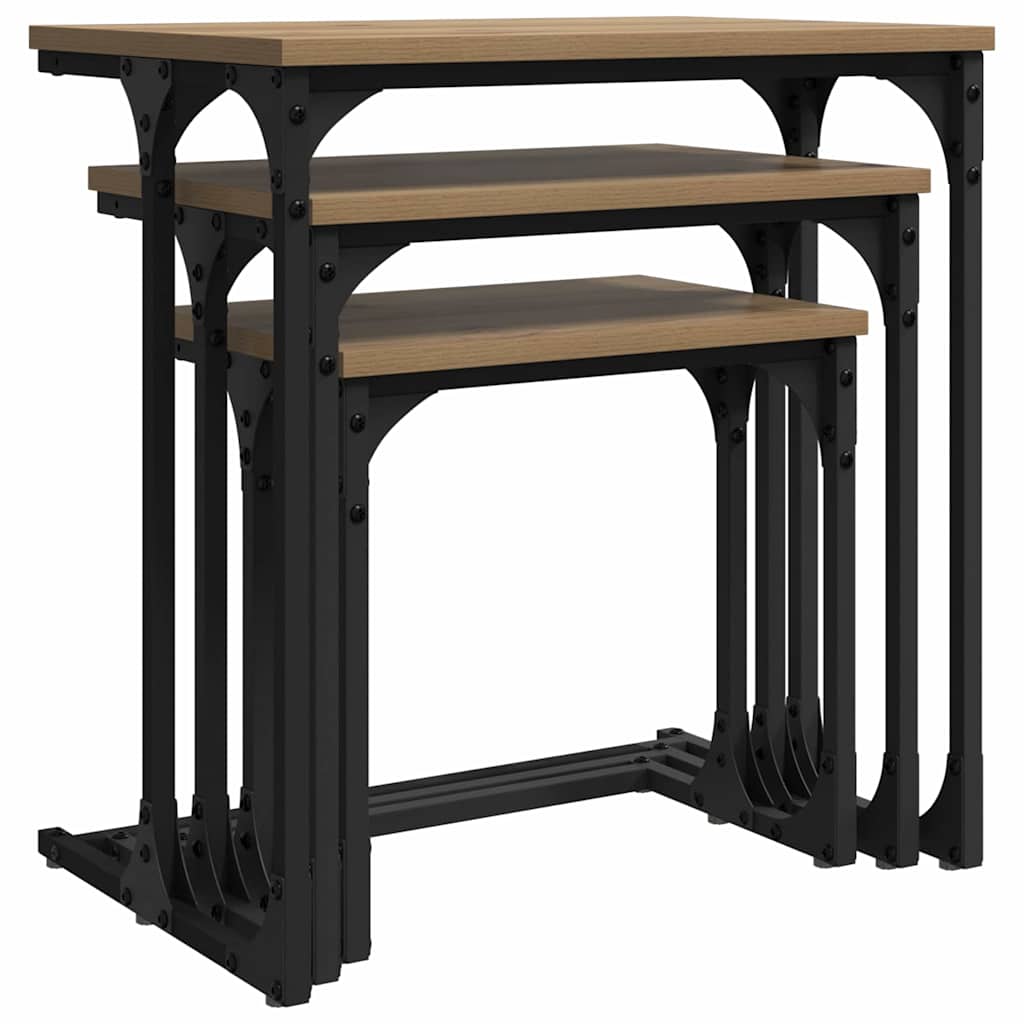 Nesting Coffee Tables 3 pcs. Artisan Oak 50.5 x 35 x 53 cm
