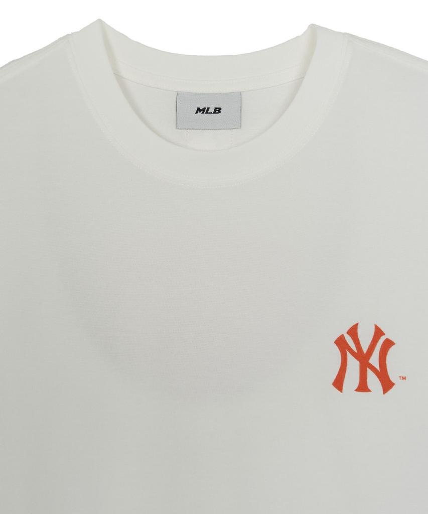 Emelbi Vintage Sportive Cursive Graphic Short Sleeve T-Shirt Ny (Ivory)