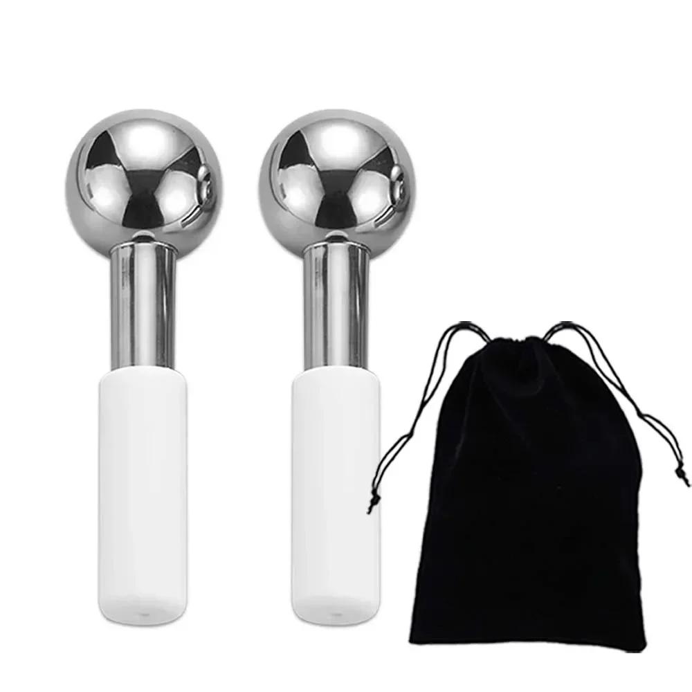 Stainless Steel Ice Globes Cooling Facial Sticks Beauty Spa Skin Care Tools Fine Wrinkles Tighten Pores Reduce Puffiness