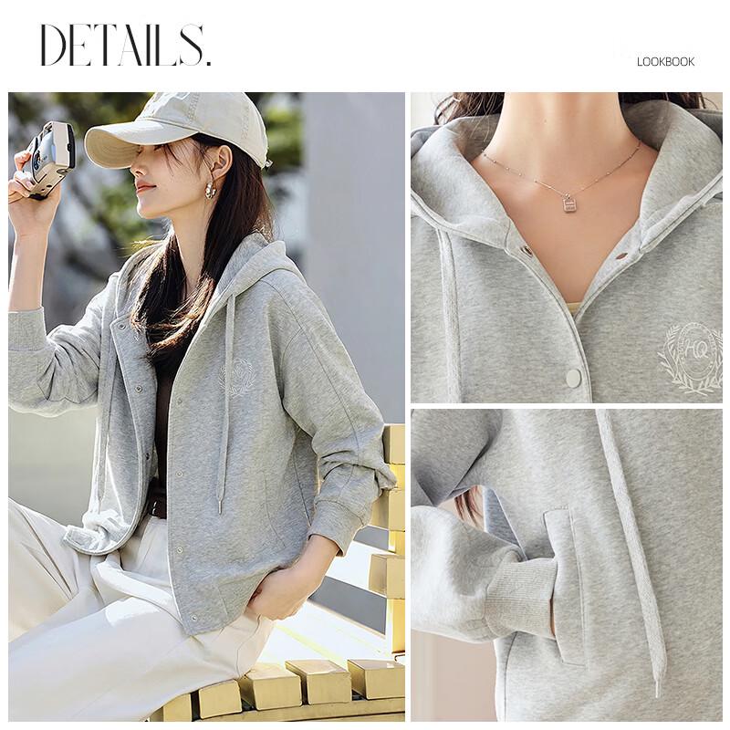 Women's Casual Hooded Zip-Up Sweatshirt Jacket
