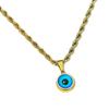 Blue Devil's Eye Titanium Steel Pendant Necklace - Trendy European & American Fashion Jewelry for Women