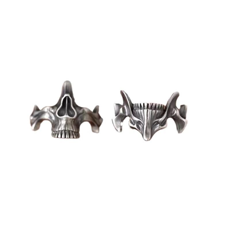 Vintage Gothic Steel Skull Mask Rings Punk Alloy Finger Rings Set for Men Women Creative Gothic Jewelry