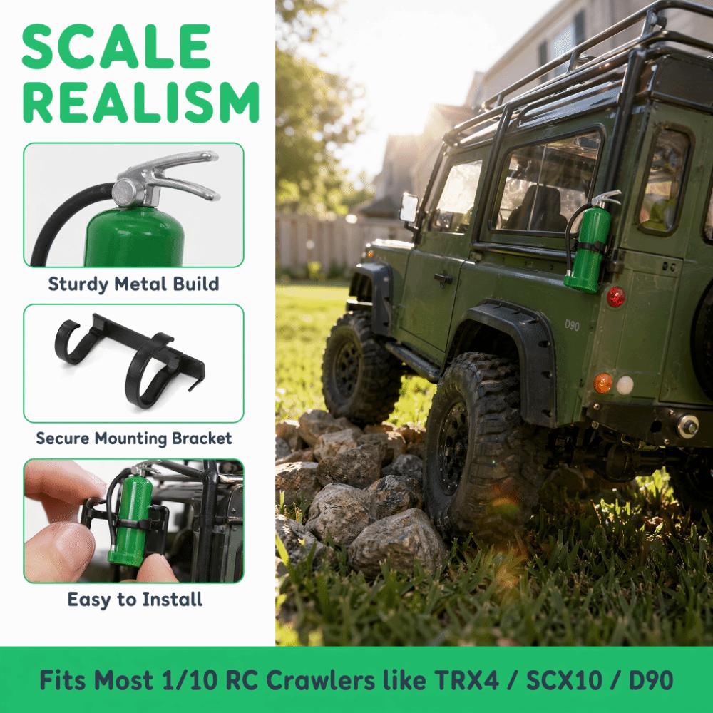 2Set 1/10 Scale RC Decorative Fire Extinguisher for TRX4/SCX10/D90 RC Cars For RC Cars