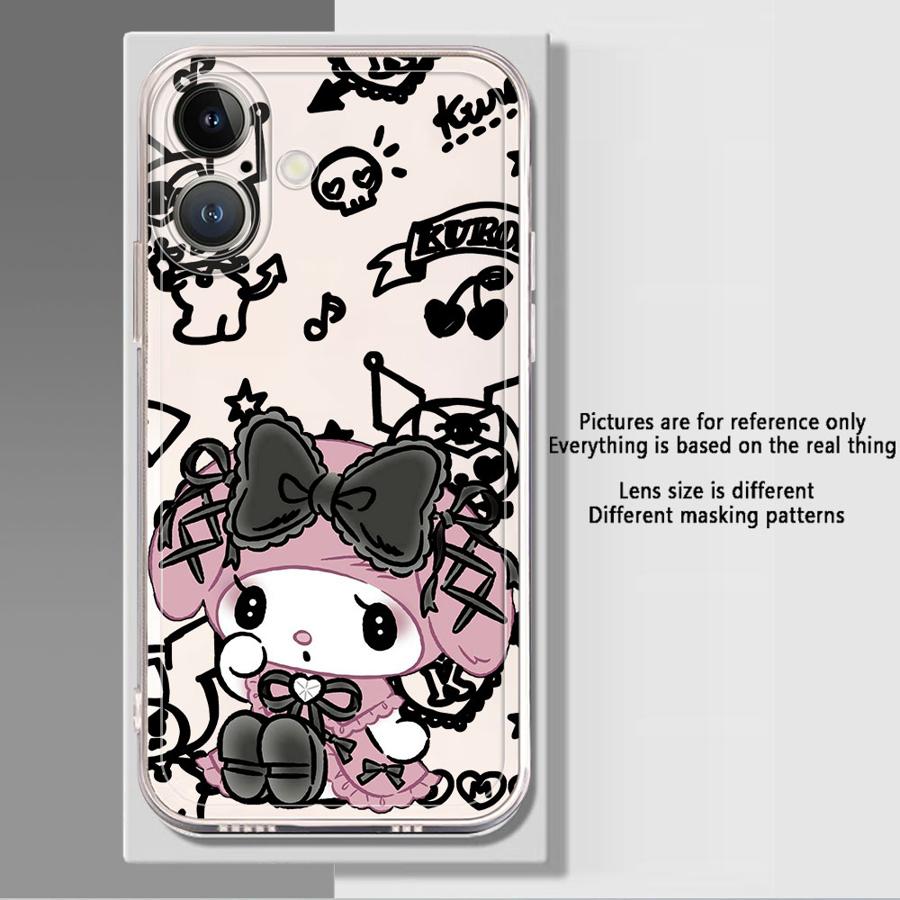 Sanrio Cool Kuromi Etui do iPhone 17 Pro Max 14 Plus XR 7 8 11 15 13 Pro XS Max 12 Mini Air 16 Miękki Pokrowiec na Telefon