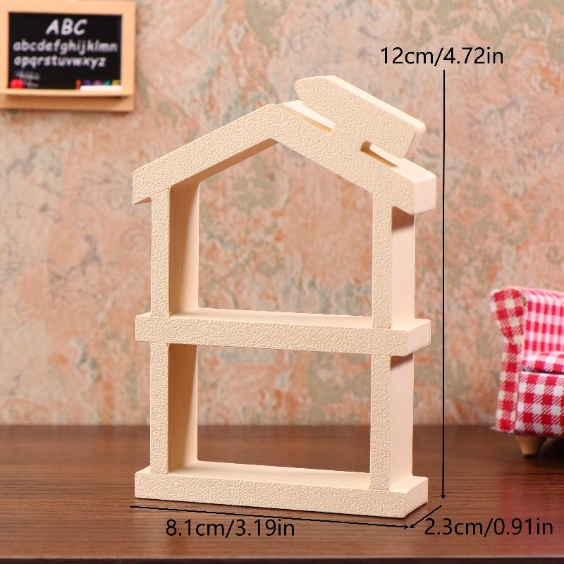 1/12 Dollhouse Simulation Double Layer Bookshelf Display Rack Model Doll Home Study Furniture Decor Toy Dolls House Accessories