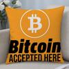 Cryptocurrency Bitcoin Cryptocurrency Btc Cushion Cover Cushion Covers Natural Linen Breathable Sofa Bedroom Decor Pillowcase