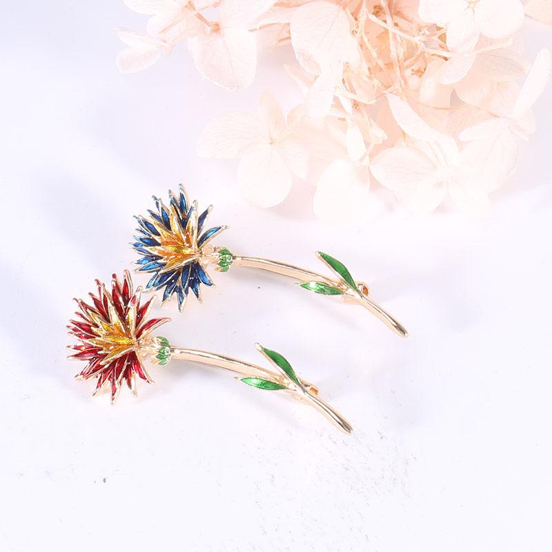 Ethnic Style Handmade Oil Ono Chrysanthemum Brooch Simple And Versatile Bouquet Pin Suit Shirt Accessories