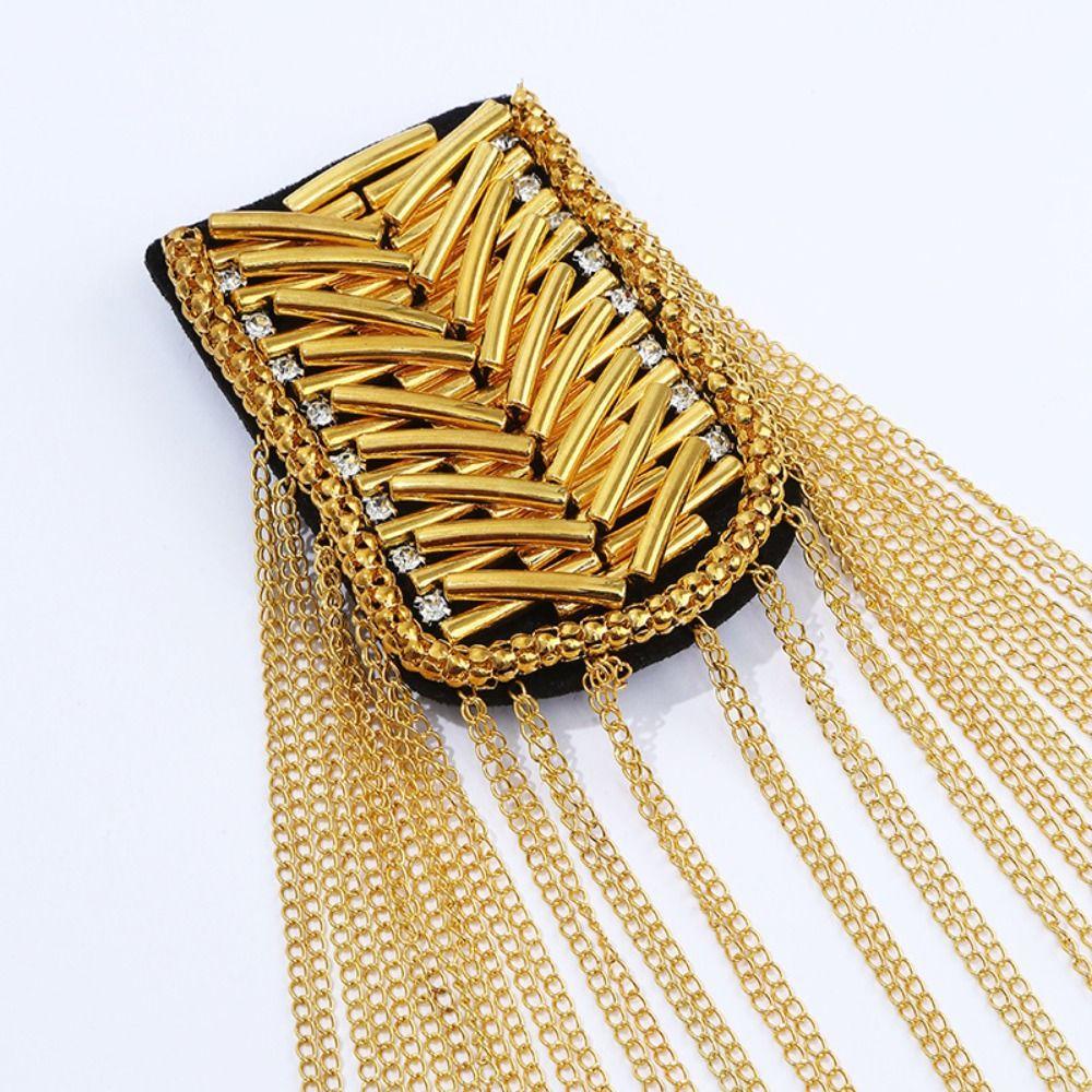 Pin Rivet Shoulder Badges Breastpin Jacket Vintage Brooch Retro Club Tassel Chain Epaulette  Party
