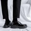 men casual business wedding formal dress shoes lace-up patent leather oxfords shoe black stylish platform sneakers mans footwear