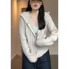 Women's Knit Hooded Cardigan: Autumn/Winter Korean Style Zipper Sweater, Wool Short Coat with Waist-Cinching Design