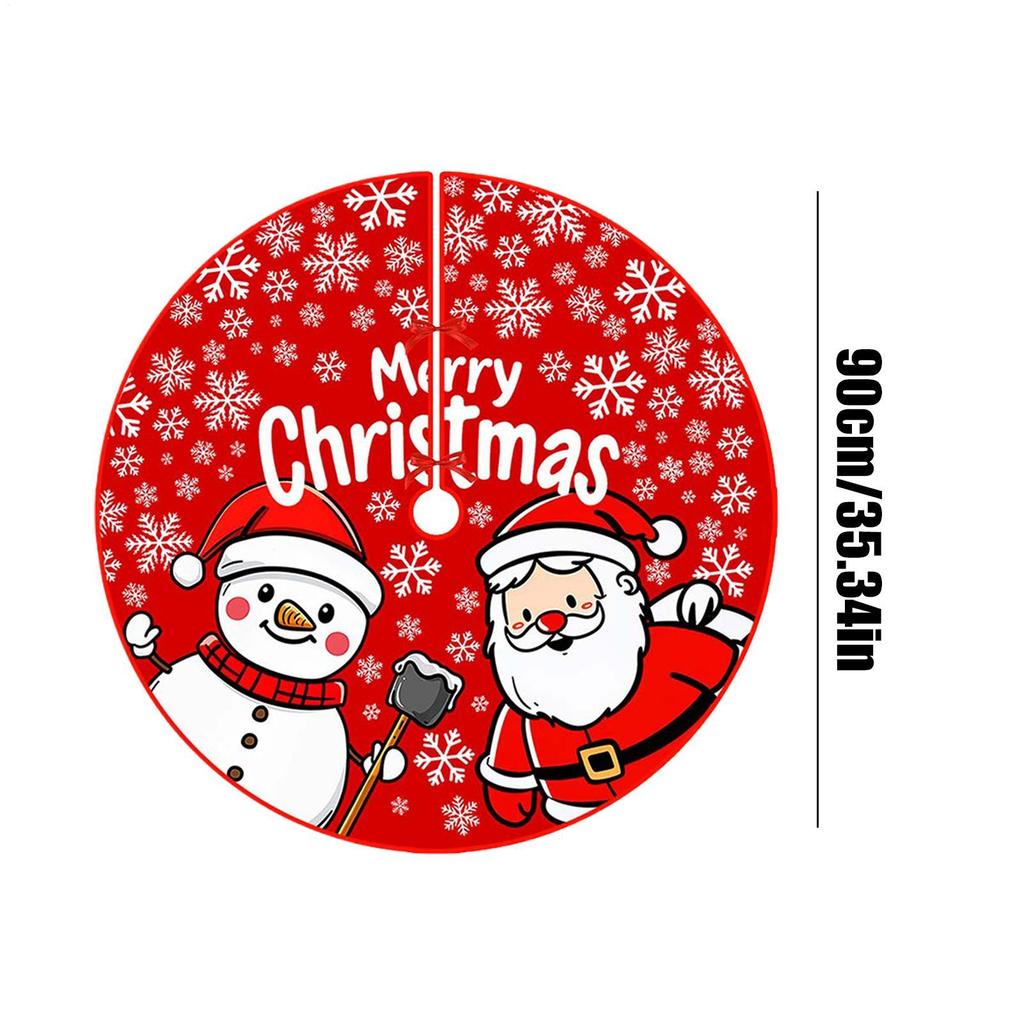 Skirt For Christmas Tree 35inch Red Festive Winter Home Decorations Christmas Tree Rug Base Cover For New Year Home Dorm
