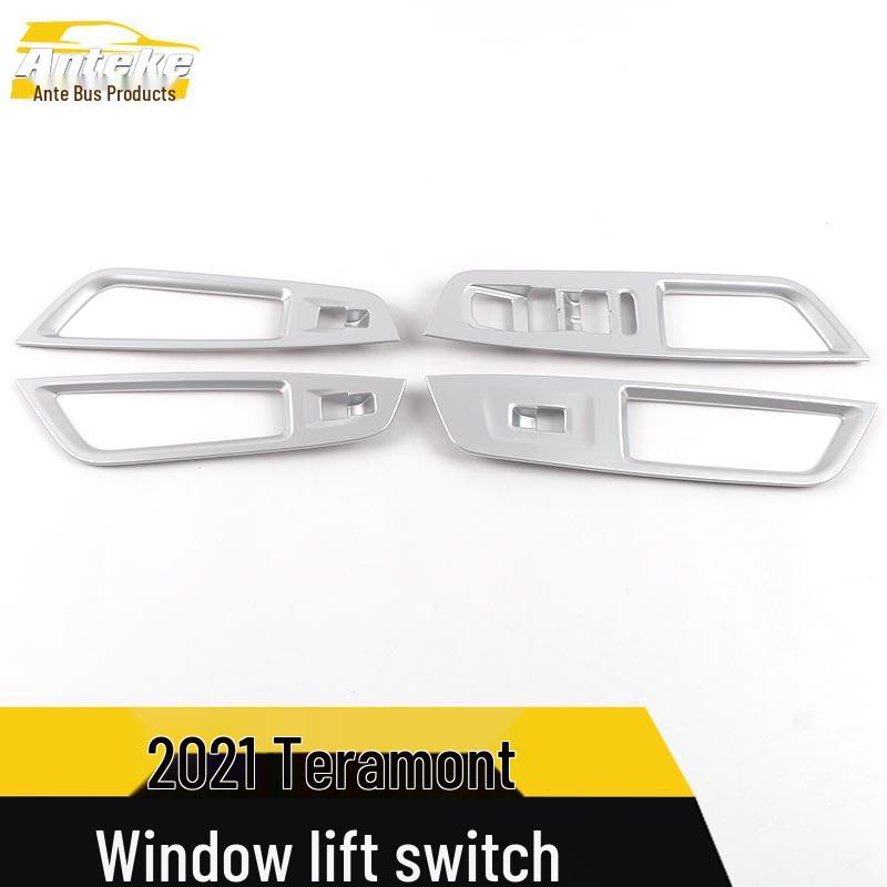 Fits 21 Teramont Window Switch Decorative Frame Electroplated Armrest Button Sequin Sticker