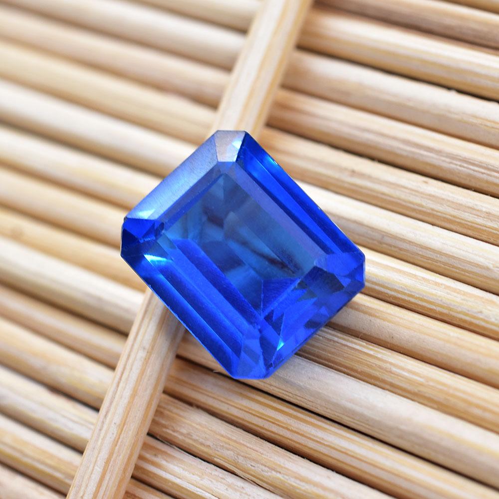 Natural Blue Sapphire Loose Gemstone 14 Ct Emerald Shape for Her/Him September Birthday Birthstone