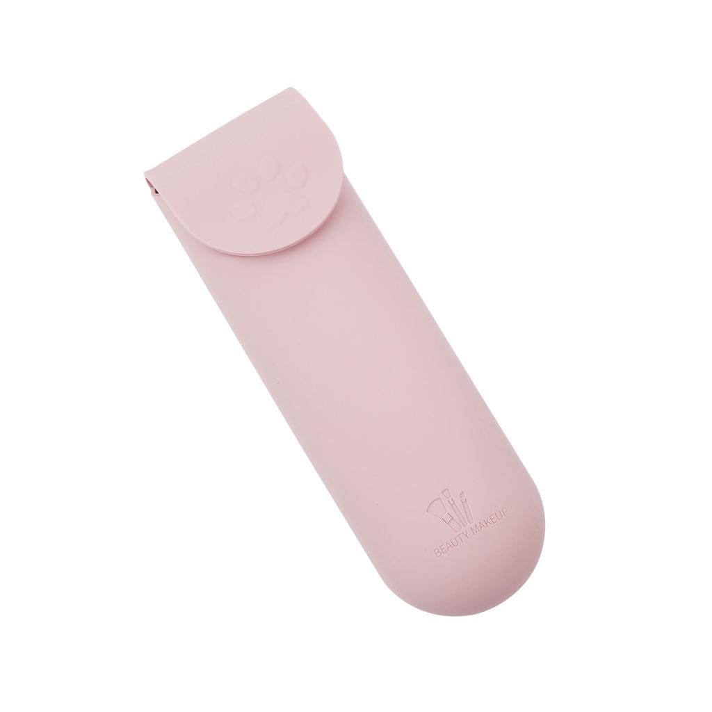 Travel Makeup Brush Holder Silicone Portable Cosmetic Face Brushes Holder Soft Makeup Tools Organizer