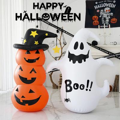 Insufláveis de Halloween Fantasma Branco Abóboras Empilhadas Assustadoras Prop de Casa Assombrada Tema Festival de Horror Pátio Externo