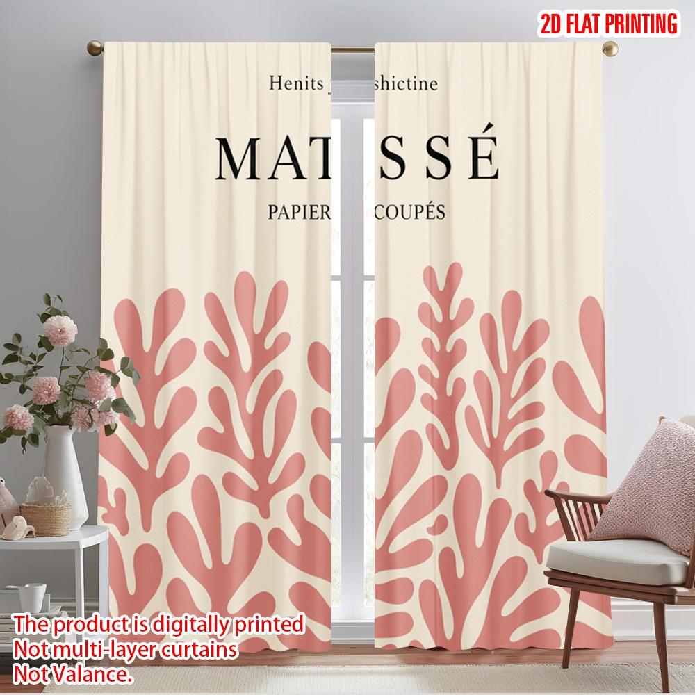 

2pcs 2D flat printing Scene Curtain Matisse Papiers Decoupes Polyester Fabric Without Electricity Festive Curtains Use for Home 52.50×116.00 CM 2pcs