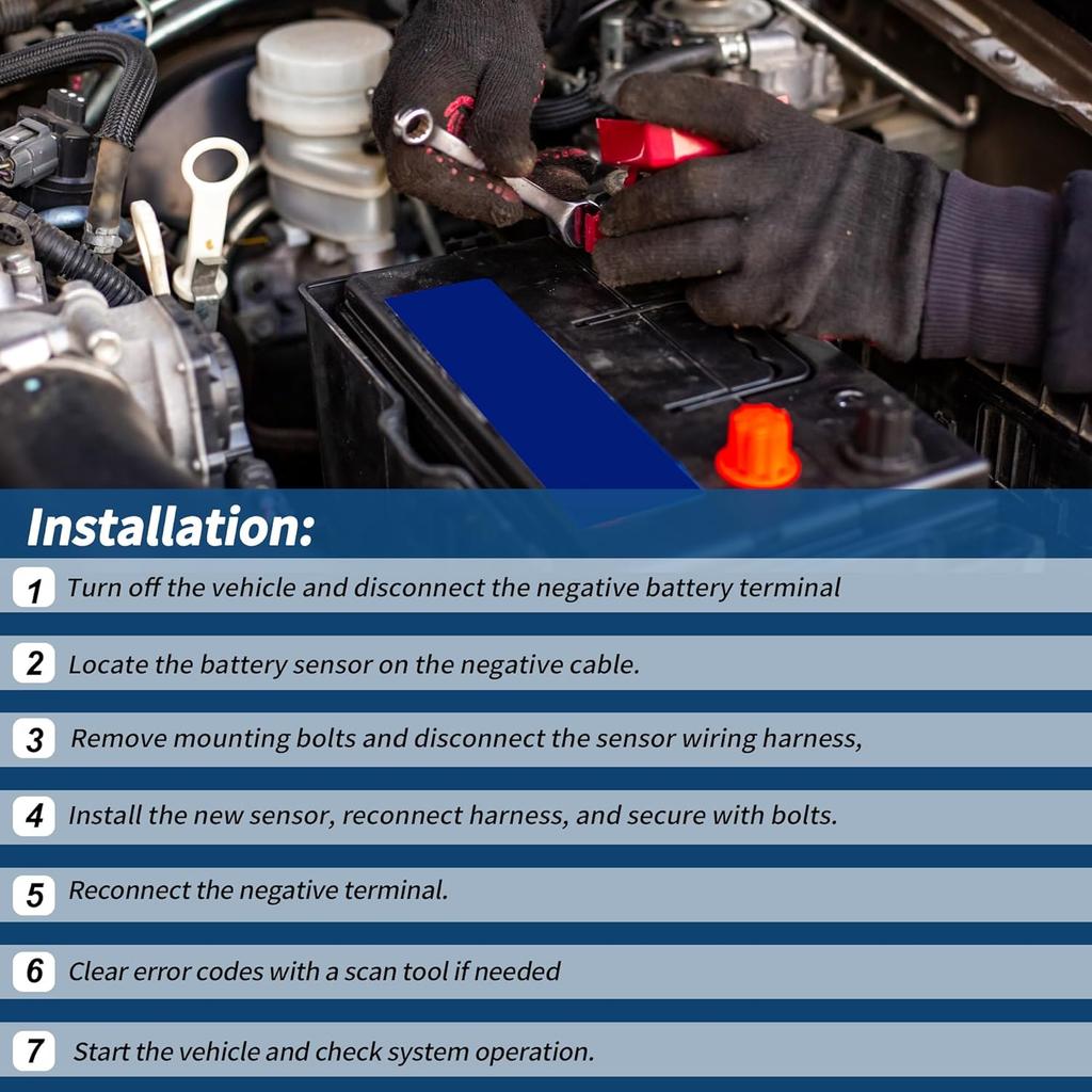 No.29182AA01B Battery Current Sensor for Subaru Outback 2.5 3.6 2015-2019 for Subaru Legacy 2.5 3.6 2015-2019 Battery Terminal End Sensor 1 Pc