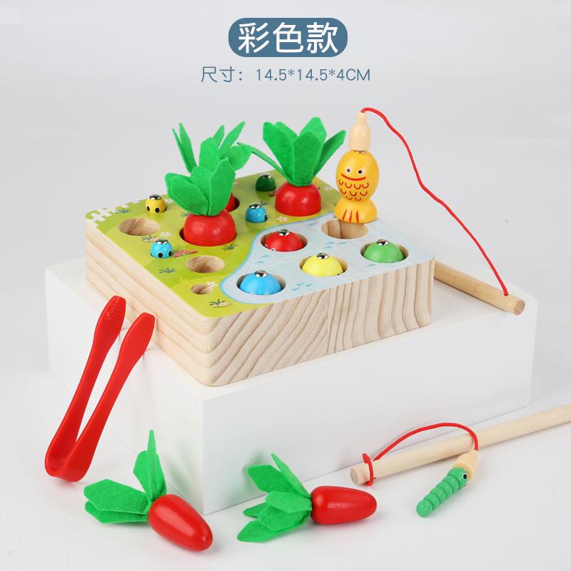 Wooden Early Education Bunny Day And Night Color Toy Car Children'S Educational Creative Splicing Building Block Baby