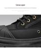 Martin Men's High-Top Canvas Boots: Spring, Thick-Soled Casual Workwear Motorcycle Shoes
