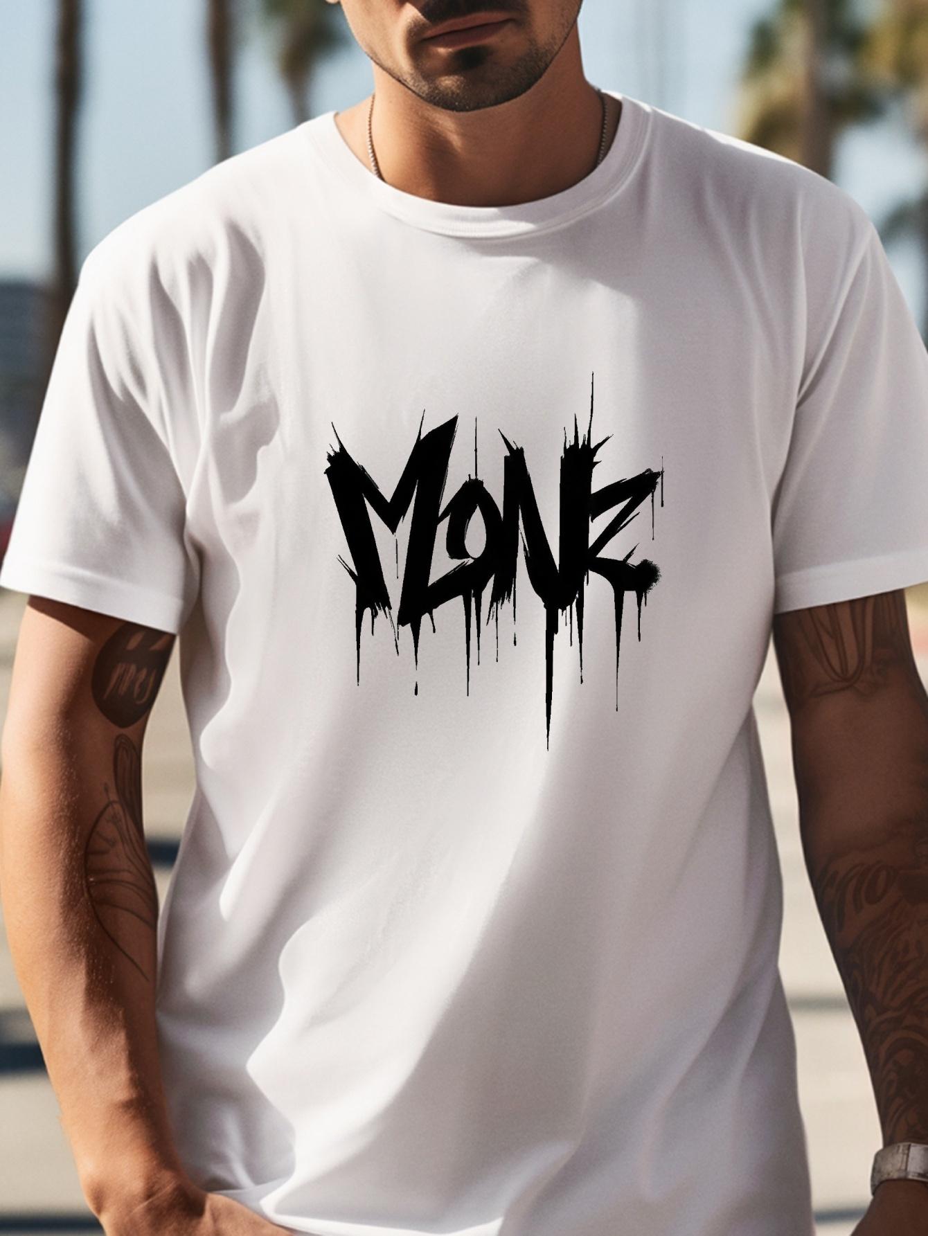 611 Cotton Blend T-shirt - Summer Casual & Sports Wear with Bold Dripping MOE Graphic Print XL