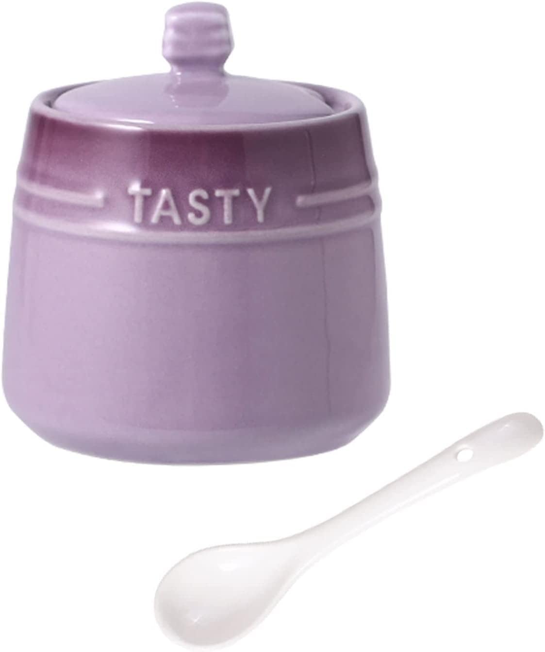 

Керамический чайник, банка для чая, сахарница, французская градиентная керамическая сахарница с крышкой, однотонная сахарница с ложкой фиолетовый