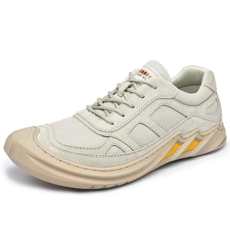 Luxury Genuine Leather Men's Hiking Casual Sneakers Sports Shoes Flat Shoes Handmade Breathable Non-slip Wear-resistant Holiday