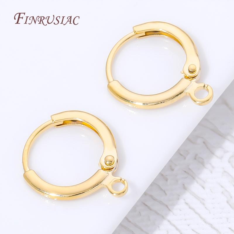 18K Gold Plated Leverback Earring Hooks,Hypoallergenic DIY Jewelry Making Findings,Round Hoop Earrings Clasps For Earrings