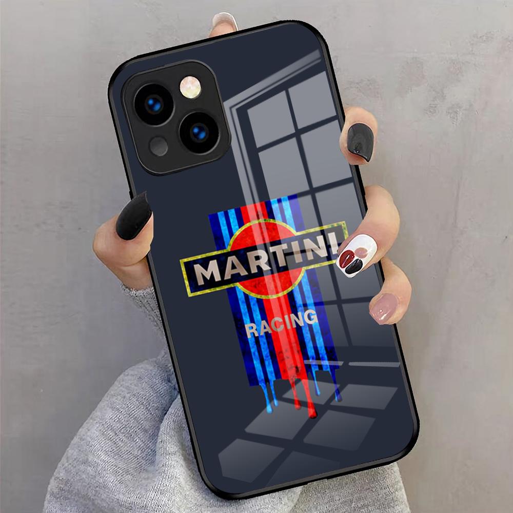 Racing M-Martini-ES Handyhülle Für IPhone 17 Pro Max 16 15 14 Pro Max 13 11 X Xs Xr 8 7Plus Glasabdeckung