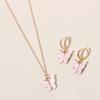 4 Piece Women Fashionable And Elegant Butterfly Pendants Forest Style Earrings Collarbone Chains Bracelets Temperament Set