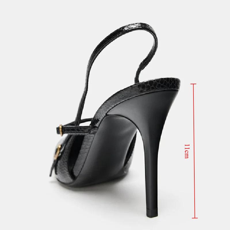 Women Black Pointed Toe High Heel Pumps Slingback Cross Strap Evening Party Shoes Comfortable Ankle Buckle Dress Shoes