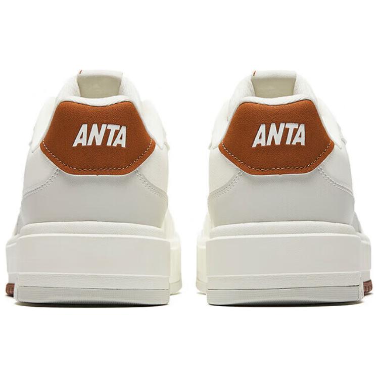 New Anta 982 Anti Slip And Wear Resistant Coverage Low Top Skateboard Shoes Men's White Gray Brown 112518060-6
