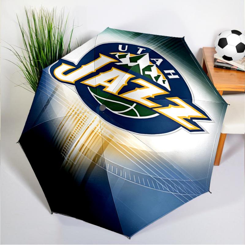 Jazz Basketball Team Umbrella 8-Frame for Travel, Camping, Casual Lightweight Portable Umbrella, Essential for Every Family Holidays Gift