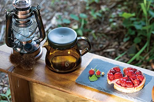 CAPTAIN STAG Kaffee-Kaffee-Servierkanne, 470 ml, mit Deckel und Skala, KONOMI/Braun, CS Forest Cafe, hergestellt in Japan, UW-3561