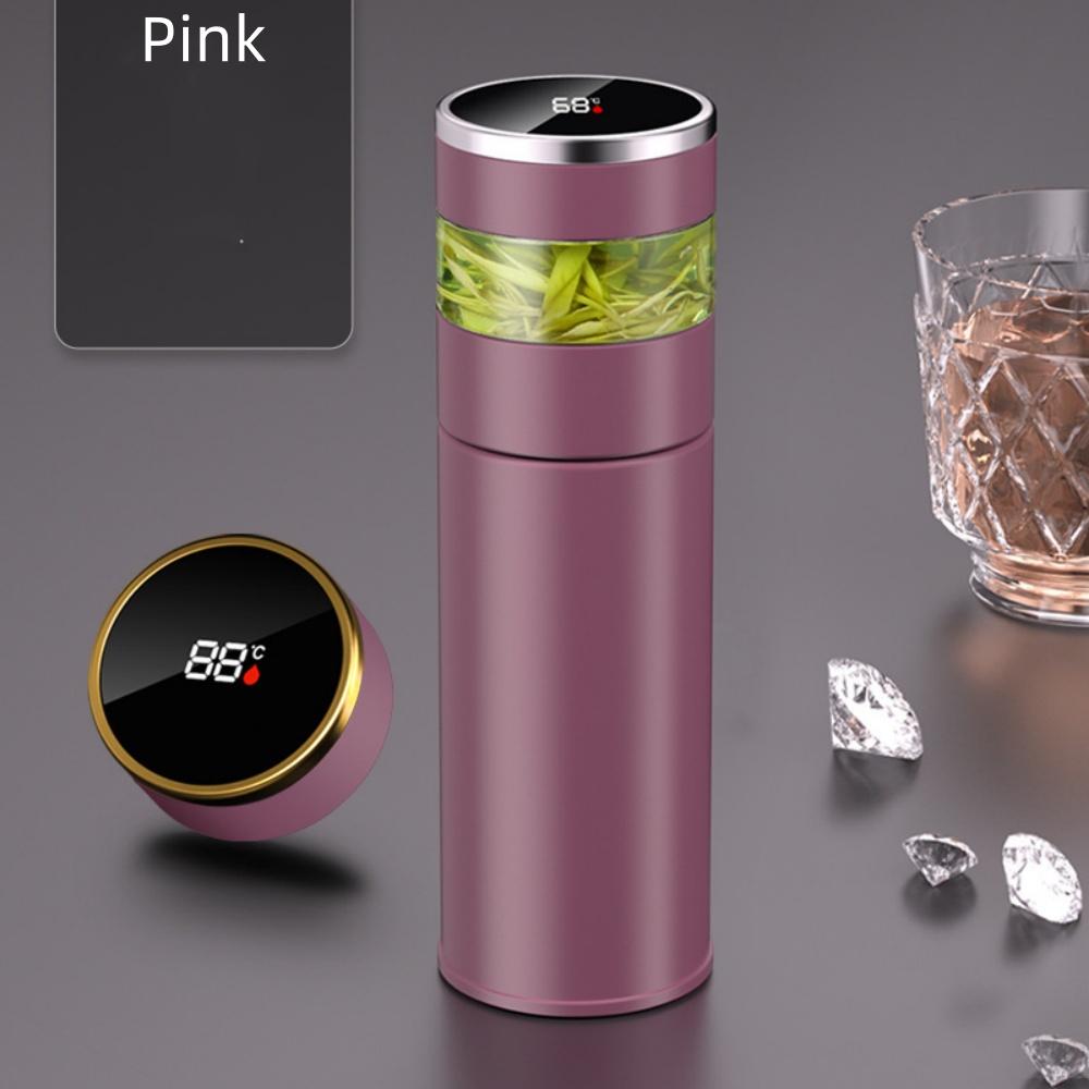 Thermos For Tea and Water With Separate Tea Infuser Smart Led TEMPERATURE DISPLAY 316 Stainless Steel Water Bottle Teaware 450ML